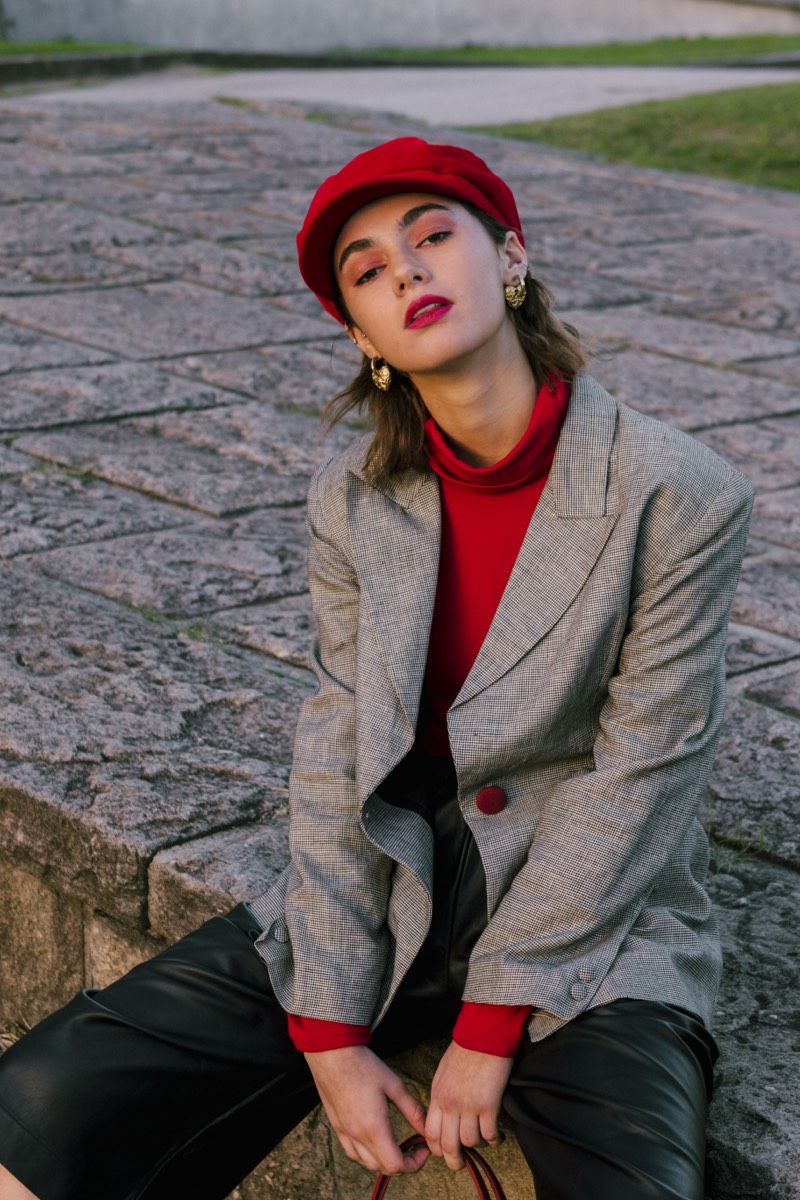 Fashion model photo before virtual try-on transformation