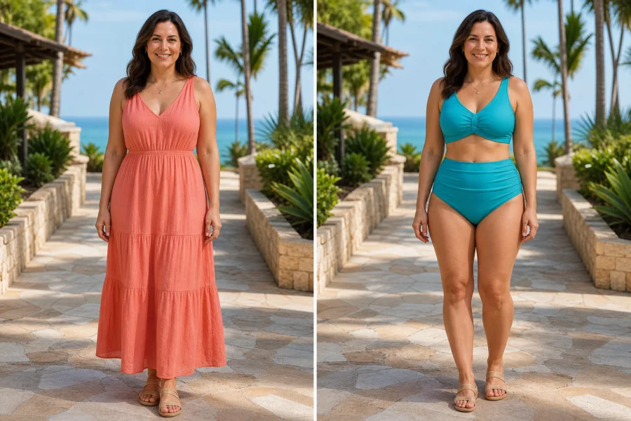 Resort look planning before and after comparison