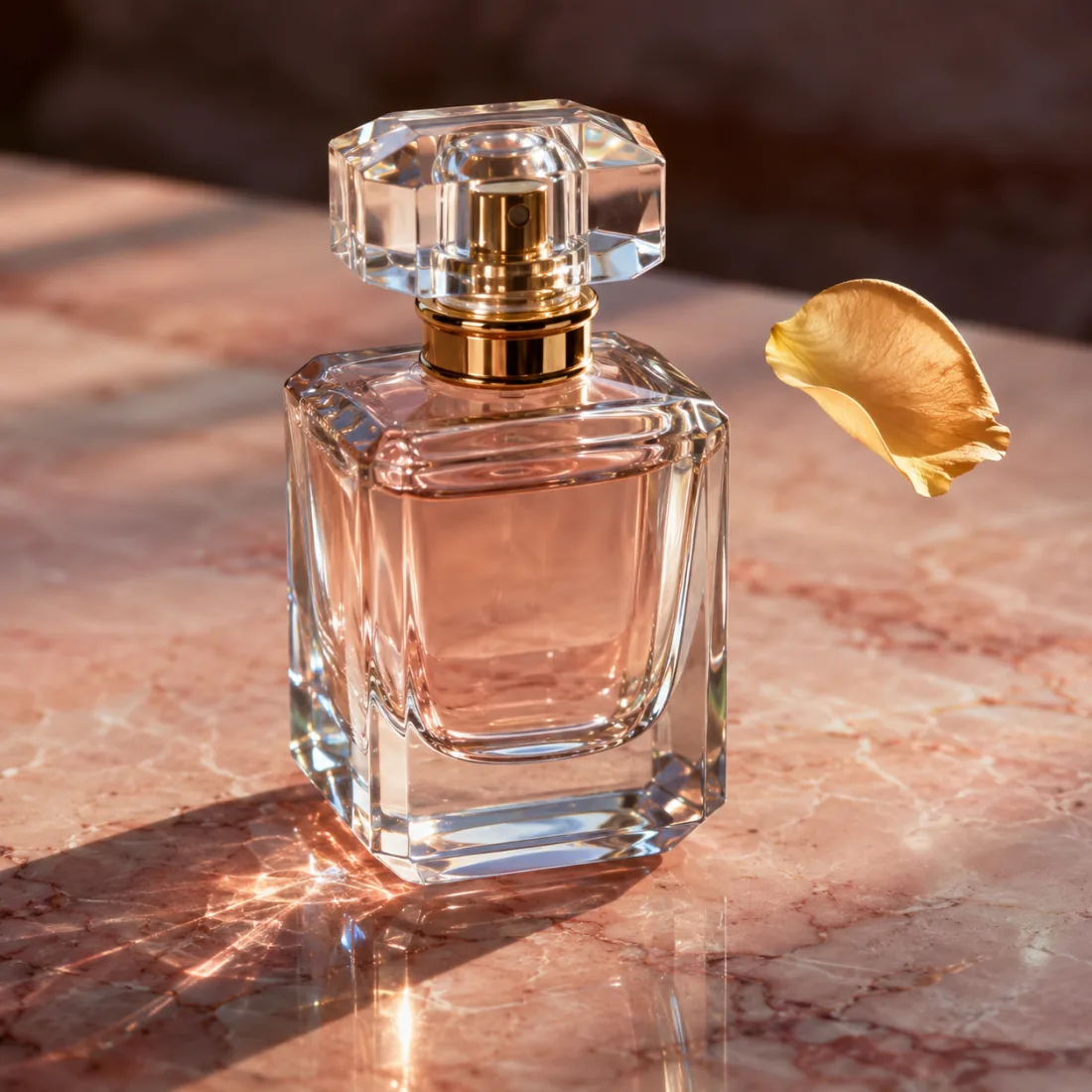 Gemini Omni product video — crystal perfume bottle on pink marble