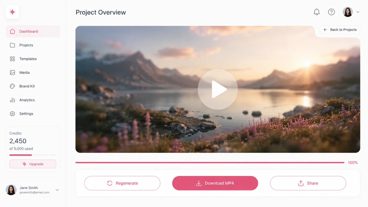 Step 3 — generate, preview and download Gemini Omni video
