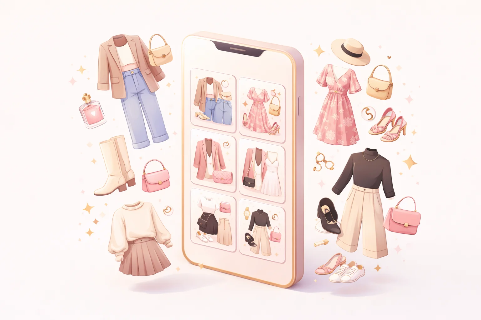AI outfit generator application interface showing personalized styling features