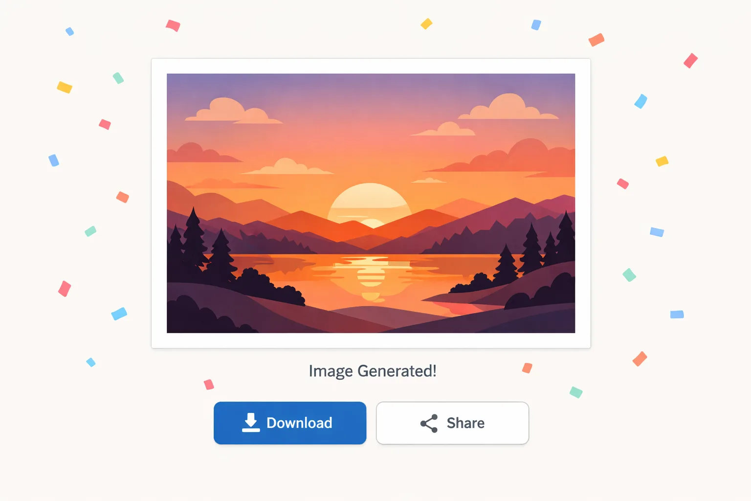 Download Z-Image Generated Art Z-Image AI generated image result with download and share buttons
